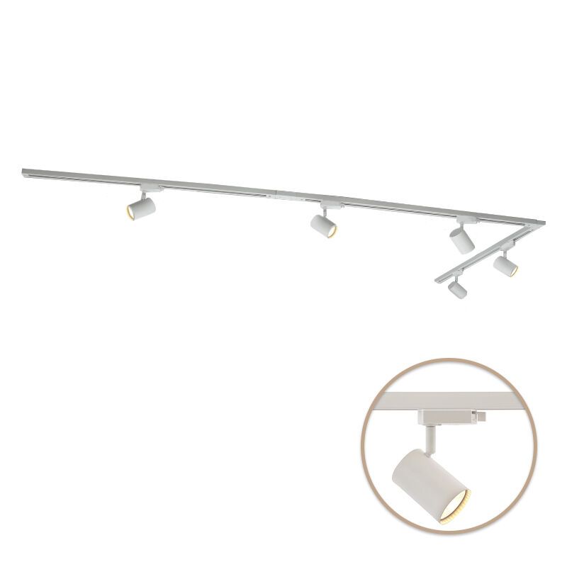 Sistema de trilho de luz monofásico de metal branca, Elena