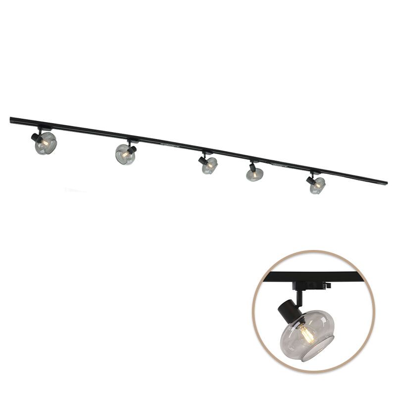 Sistema de trilho de luz monofásico de metal preta, Skip Sistema de trilho de luz monofásico de metal preta, Skip