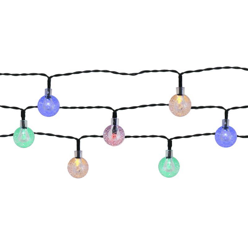 Luminária de jardim com fio solar, 30 LEDs multicoloridos. Luminária de jardim com fio solar, 30 LEDs multicoloridos.