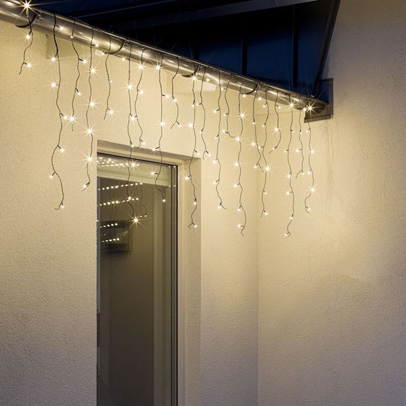 Luzes de gelo conectáveis ​​de 6 metros, 70 cm de altura, branco quente, IP44, modelo básico