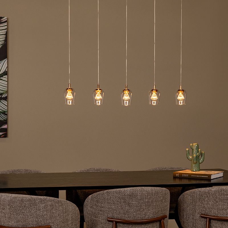 Candeeiro suspenso moderno transparente, Berliane, 4W, LED 2700K Candeeiro suspenso moderno transparente, Berliane, 4W, LED 2700K