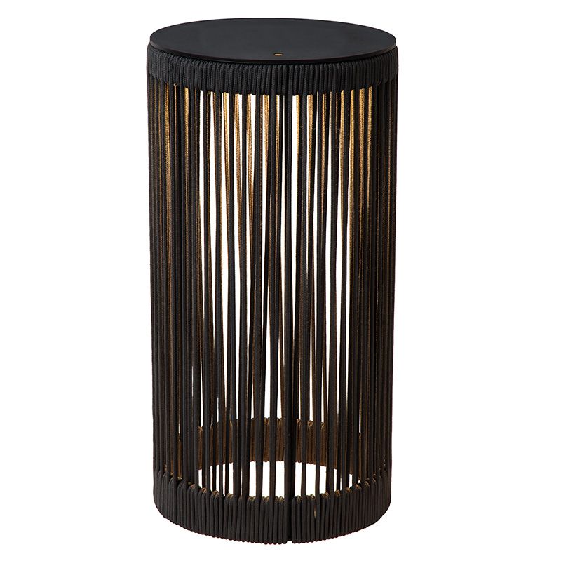 Candeeiro de pé recarregável moderno preto, Pingi, 3W, LED 3000K, IP44, regulável em 3 níveis