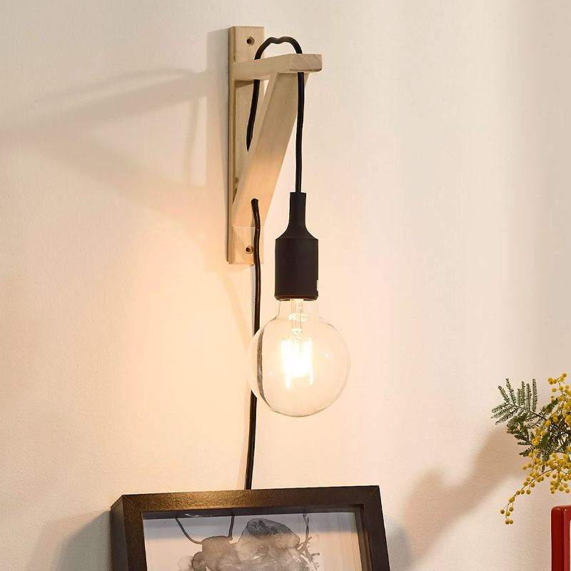 Aplique de parede moderno preto, Fix, com interruptor