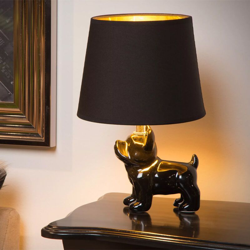Candeeiro de mesa retrô preto, Extravaganza Sir Winston, com interruptor