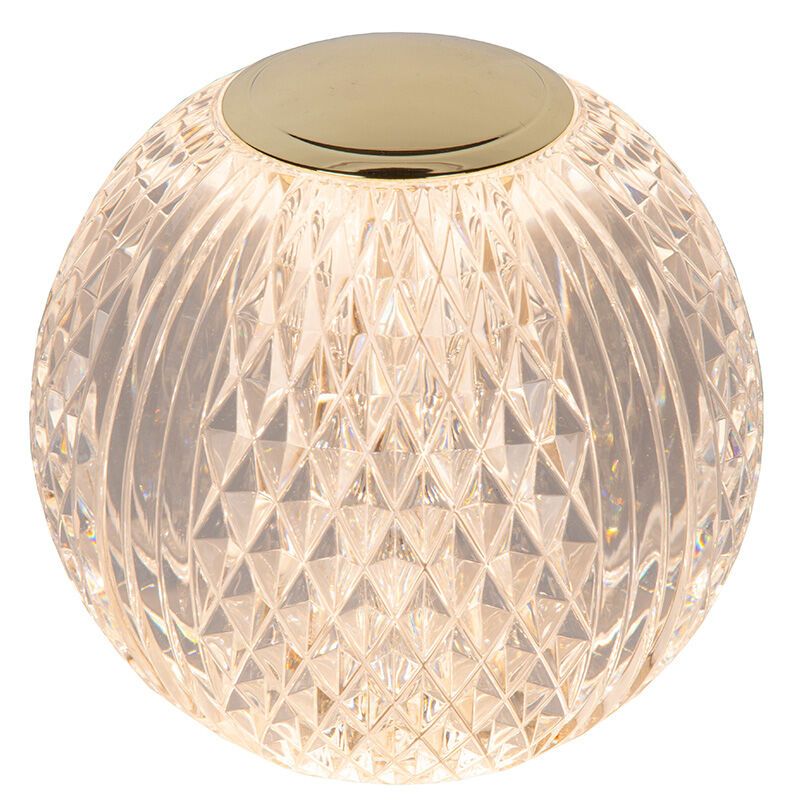 Candeeiro de mesa moderno transparente, Cintra, 2W, LED 2700K, regulável em 3 níveis