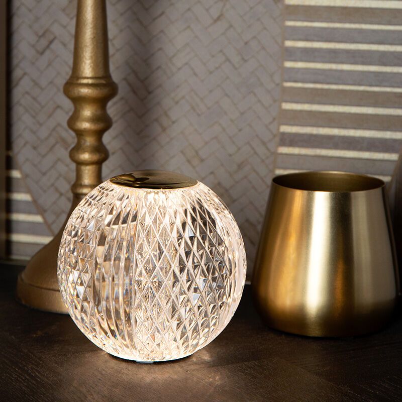 Candeeiro de mesa moderno transparente, Cintra, 1,5W, LED 3000K, regulável em 3 níveis