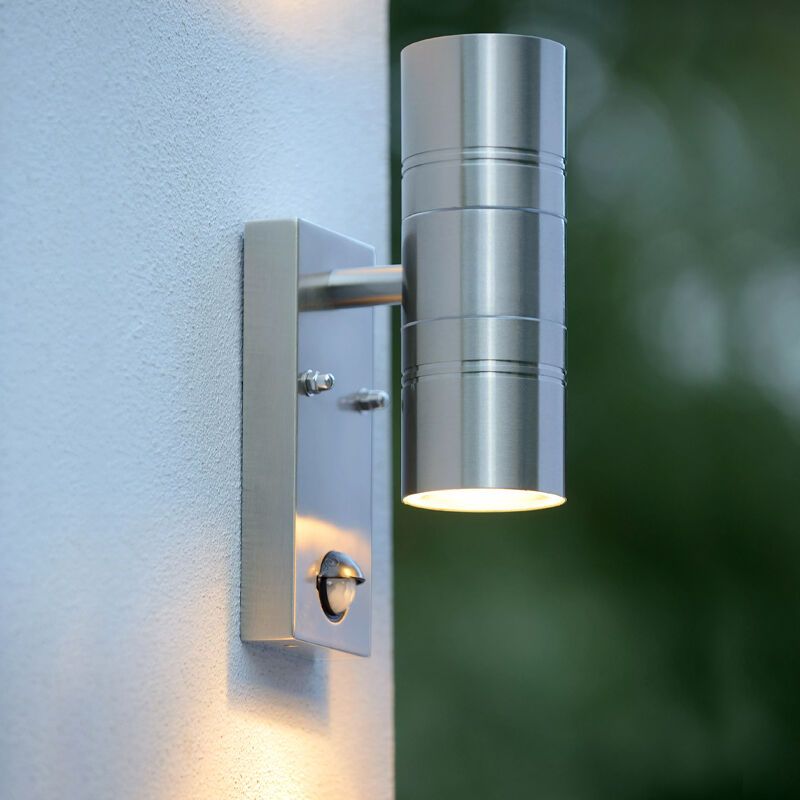 Candeeiro de parede exterior com sensor de movimento moderno cromo, Arne, IP44