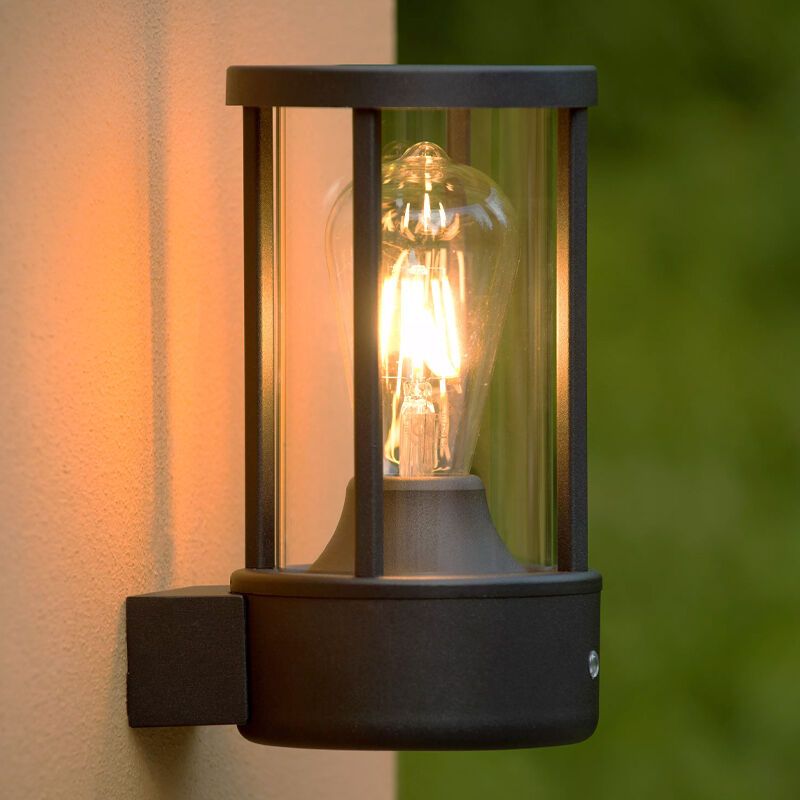 Candeeiro exterior teto com sensor crepuscular moderno antracite, Lori, IP44