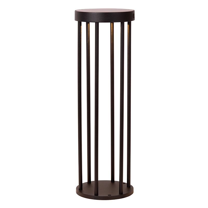 Candeeiro de pé exterior solar moderno preto, Jackson, 2W, LED 2700K, IP65, regulável em 3 níveis