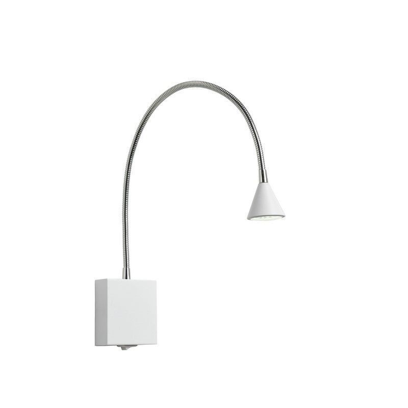 Aplique de parede moderno branco, Buddy, 3W, LED 4000K, com interruptor