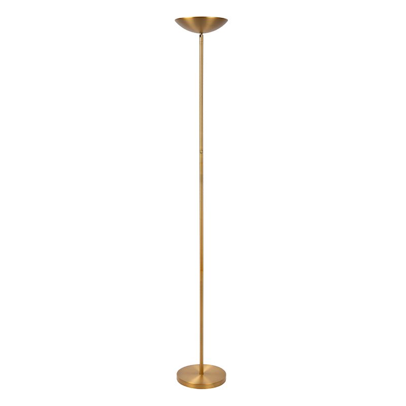 Candeeiro de leitura de pé moderno latão, Zenith, 20W, LED 3000K, com dimmer tátil Candeeiro de leitura de pé moderno latão, Zenith, 20W, LED 3000K, com dimmer tátil
