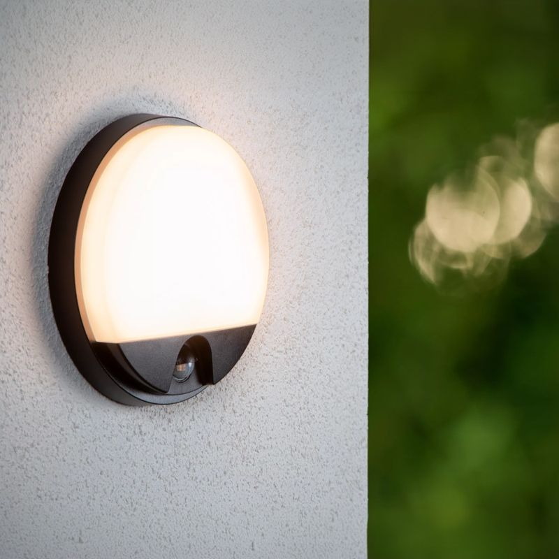 Candeeiro de parede para casa de banho moderno preto, Hups Ir, 10W, LED 3000K, IP54