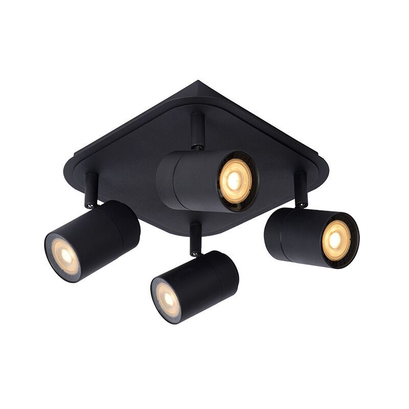 Foco de teto para casa de banho moderno preto, Lennert, IP44 Foco de teto para casa de banho moderno preto, Lennert, IP44