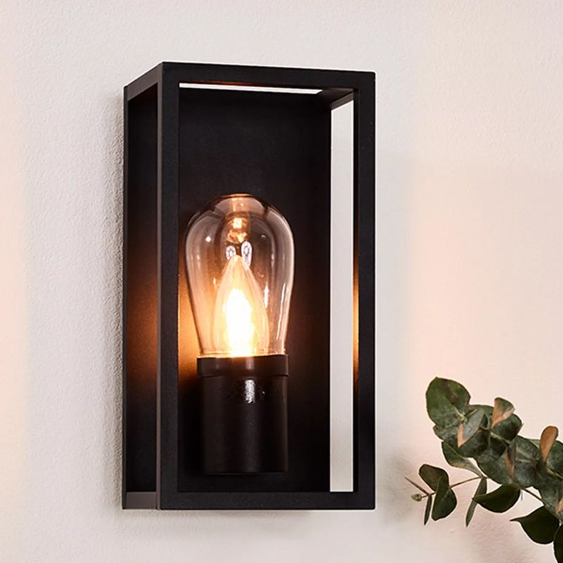 Aplique de parede moderno preto, Carlyn, IP54