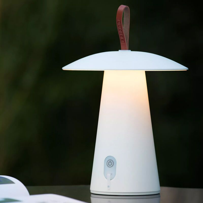 Candeeiro de mesa exterior recarregável moderno branco, La Donna, 2W, LED 2700K, IP54, com interruptor
