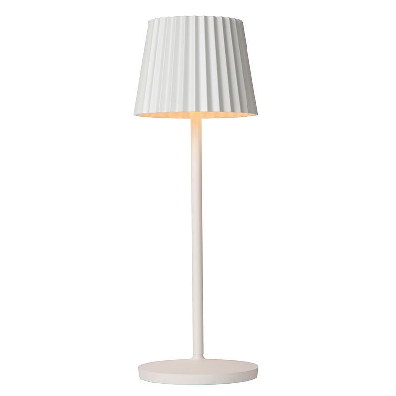 Candeeiro de mesa exterior rústico branco, Justine, 2W, LED 2700K, IP54, com dimmer tátil