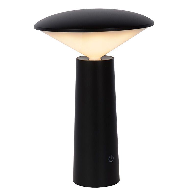 Candeeiro de mesa exterior moderno preto, Jive, 4W, LED ajustável de branco quente a branco frio, IP44, com interruptor