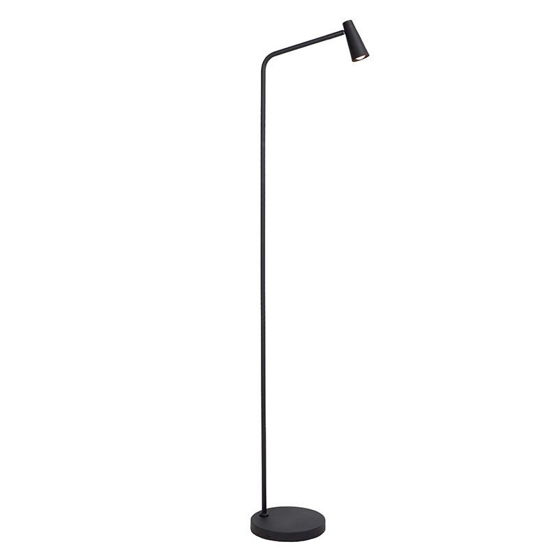 Candeeiro de pé recarregável moderno preto, Stirling, 3W, LED 2700K, com dimmer tátil