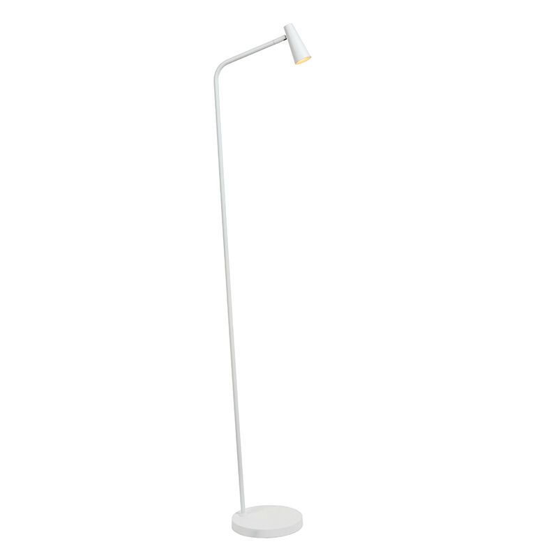 Candeeiro de pé recarregável moderno branco, Stirling, 3W, LED 2700K, com dimmer tátil
