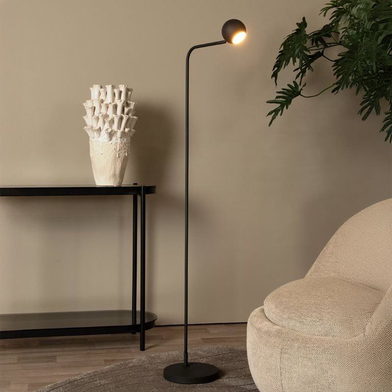 Candeeiro de pé recarregável moderno preto, Comet, 3W, LED 2700K, com dimmer tátil
