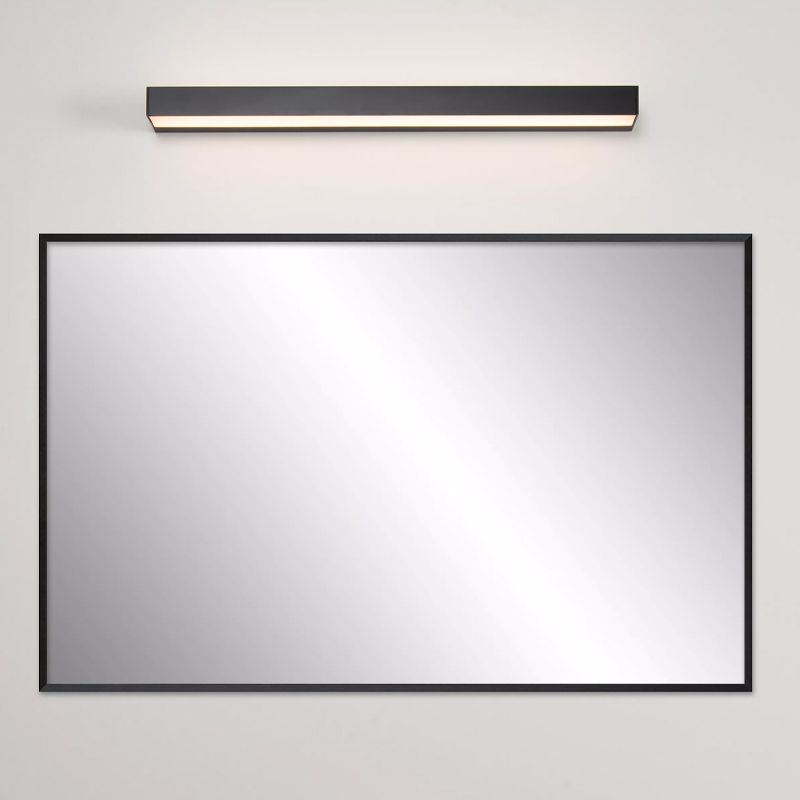 Candeeiro de parede para casa de banho moderno preto, Alexa, 8W, LED 3000K, IP44