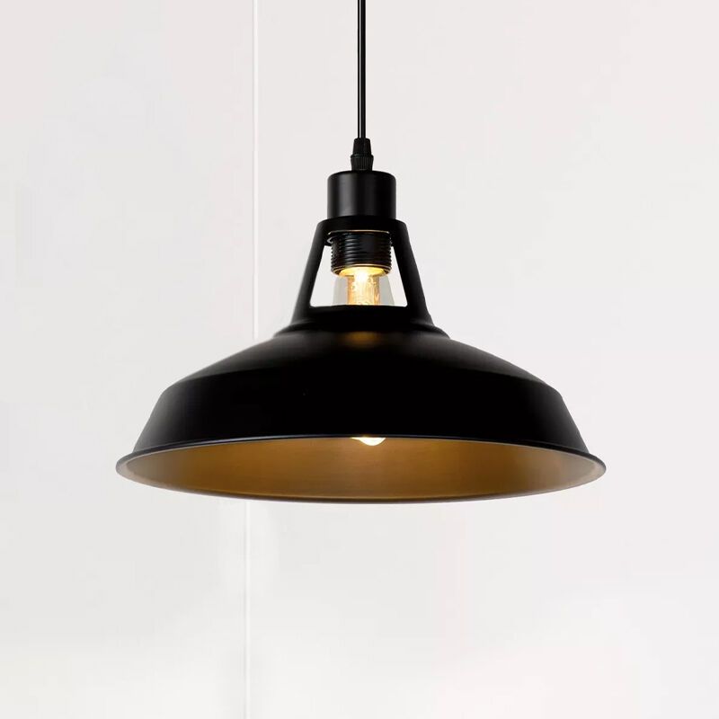 Candeeiro suspenso industrial preto, Brassy