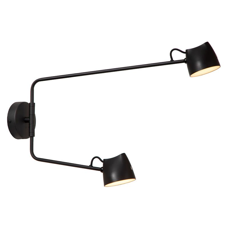 Candeeiro de parede recarregável rústico preto, Milne, 6W, LED 2700K, com dimmer tátil