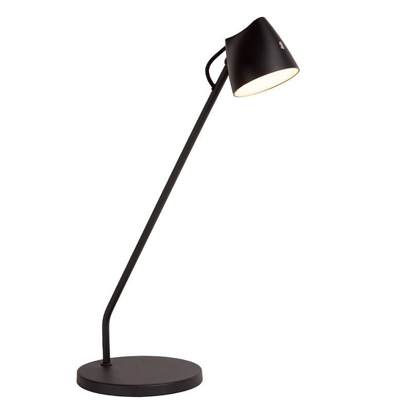 Candeeiro de mesa rústico preto, Milne, 6W, LED 2700K, com dimmer tátil