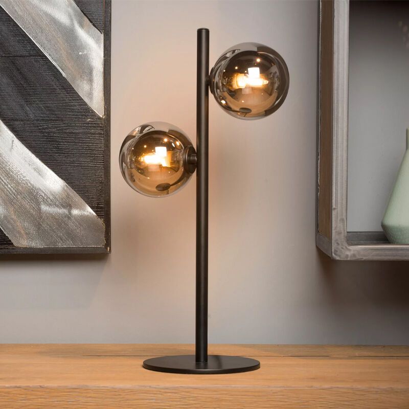 Candeeiro de mesa retrô preto, Tycho, com interruptor