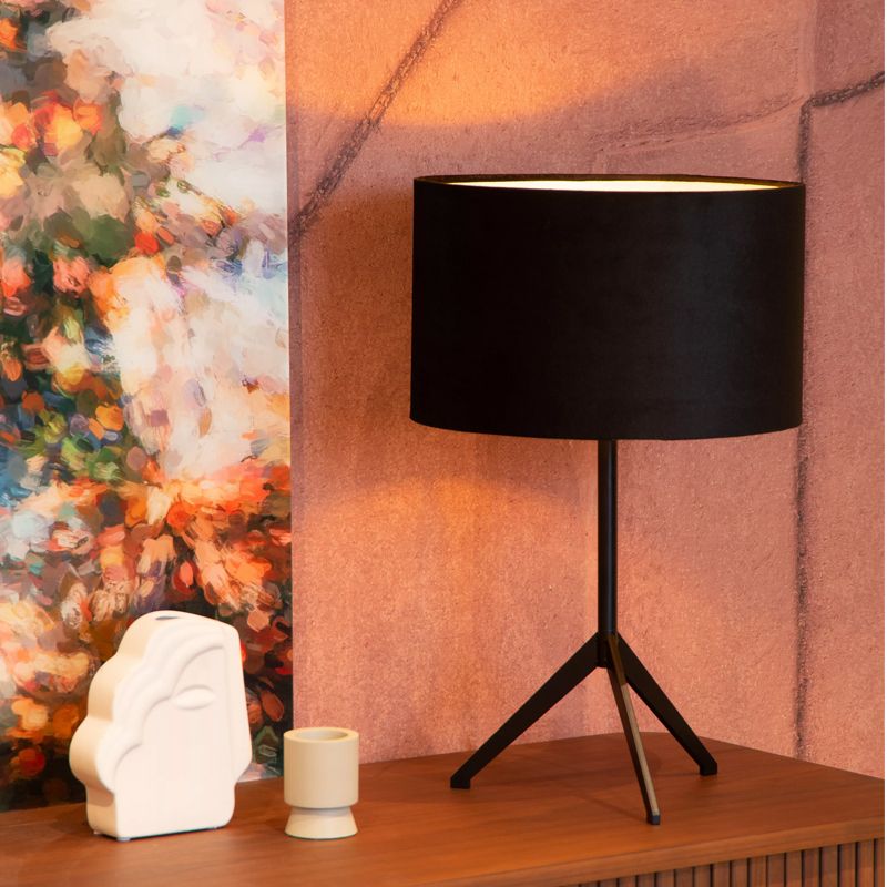 Candeeiro de mesa moderno preto, Tondo, com interruptor