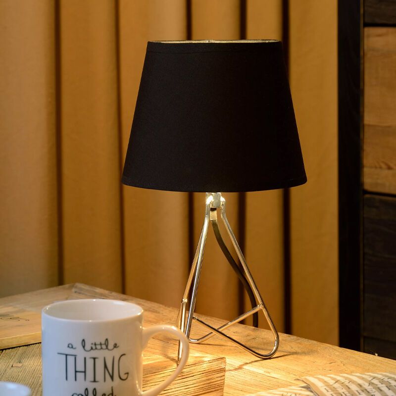 Candeeiro de mesa moderno cromo, Gitta, com interruptor