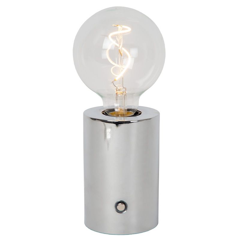 Candeeiro de mesa recarregável moderno cromo, Vivo, com dimmer tátil