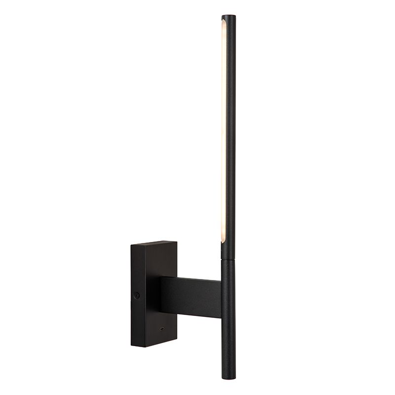 Aplique de parede moderno preto, Finan, 6W, LED 2700K