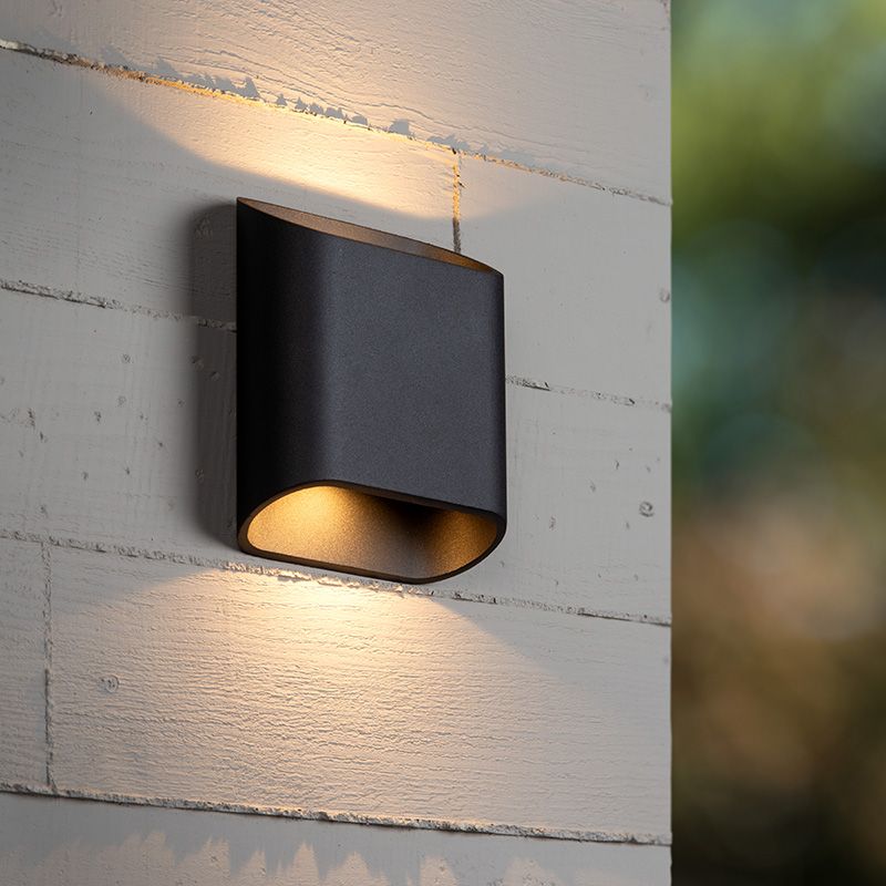 Candeeiro up down moderno preto, Atila, 5W, LED 2700K, IP65