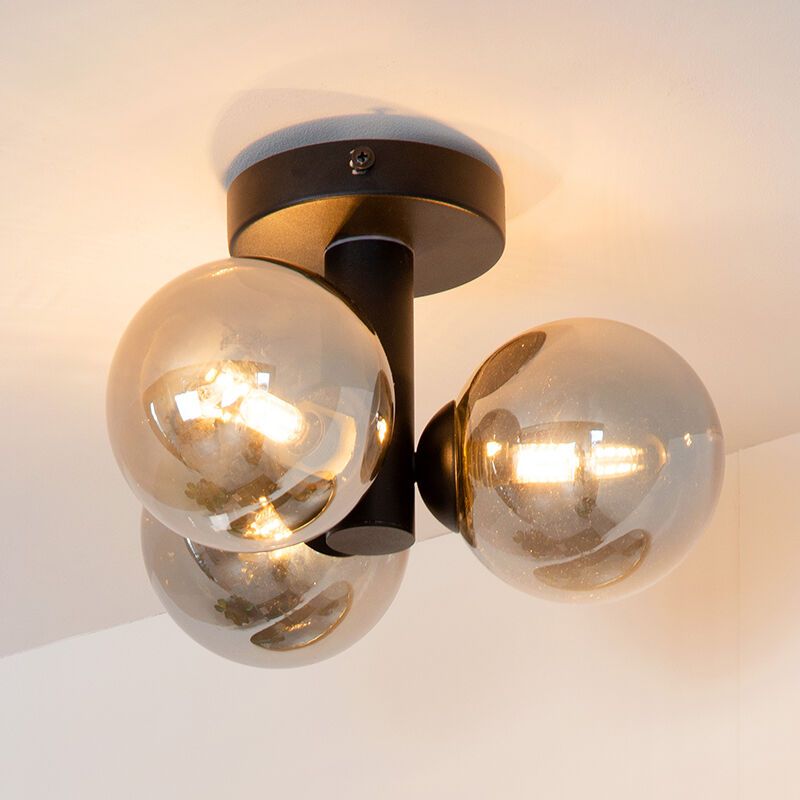 Candeeiro de teto para casa de banho moderno preto, Trudy, IP44