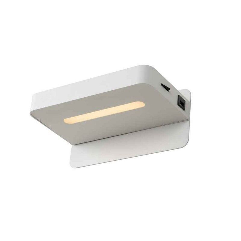Aplique de parede moderno branco, Atkin, 5W, LED 2700K, com interruptor