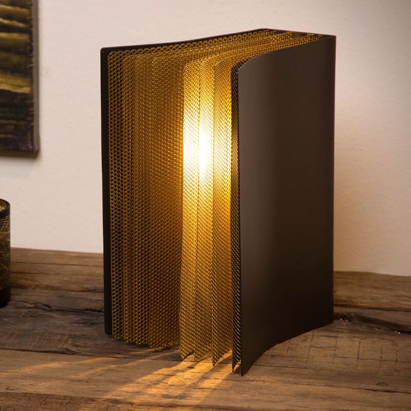 Candeeiro de mesa retrô preto, Extravaganza Livret, com interruptor