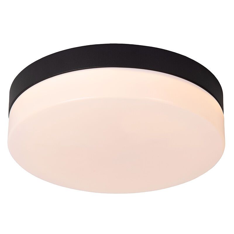Candeeiro de teto para casa de banho de plástico preto, Biskit, 12W, LED 2700K, IP44