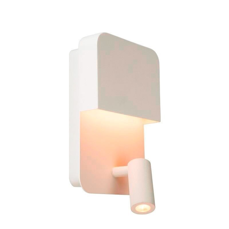 Aplique de parede moderno branco, Boxer, 5W, LED 3000K, com interruptor