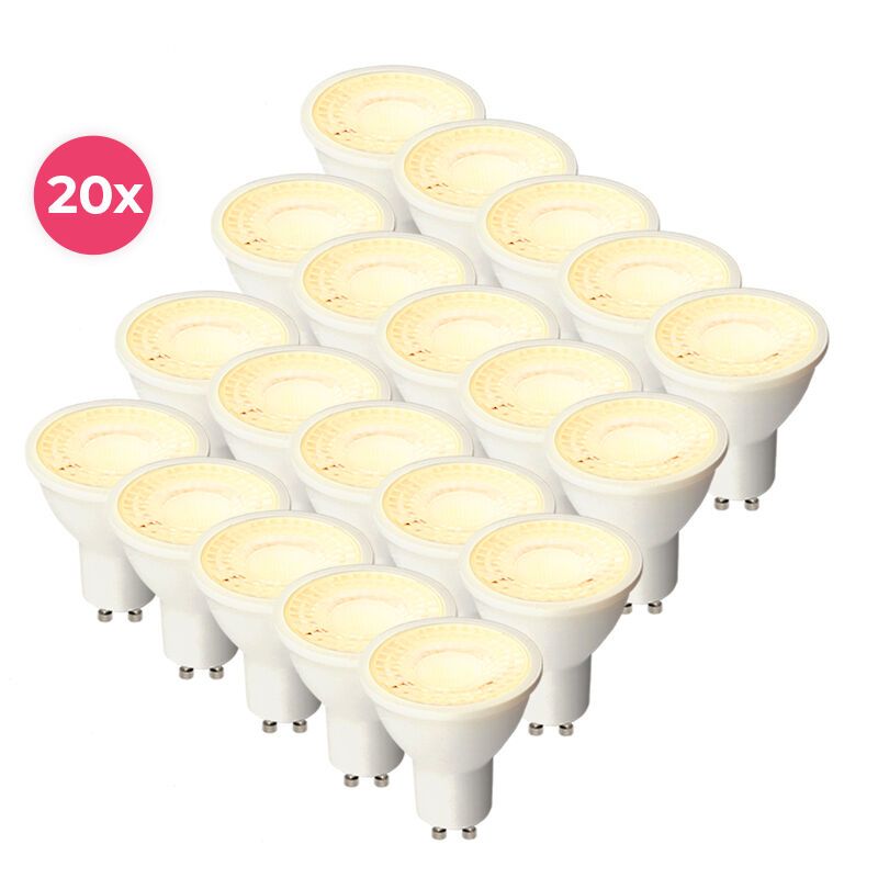 Pacote com 20 lâmpadas LED GU10 brancas dimerizáveis ​​Antonie, 5 W, branco quente.