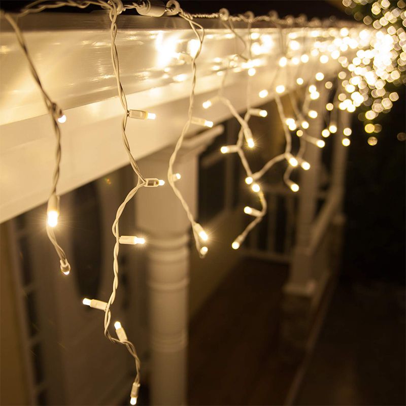 Luz de gelo conectável de 10 m, cabo branco, IP67, 50 cm de altura - Branco quente Luz de gelo conectável de 10 m, cabo branco, IP67, 50 cm de altura - Branco quente