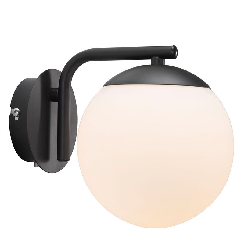 Aplique de parede design preto, Grant, com interruptor