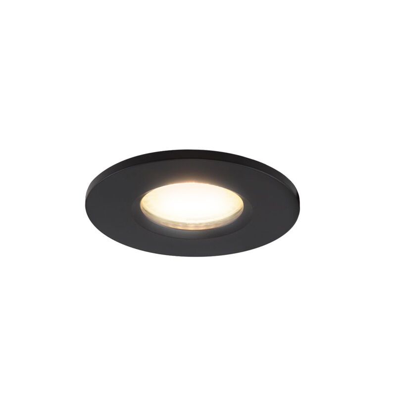 Foco de encastrar pequenos de alumínio preto, Philomena, 3,4W, LED 2700K, IP44