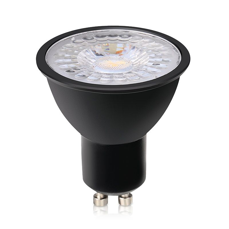 Lâmpada LED GU10 dimerizável Antonie, preta, 3W, 3000K