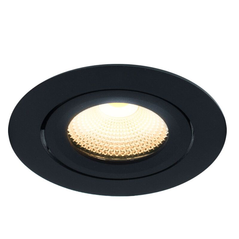 Foco de encastrar de alumínio preto, Wimke, 5W, LED 2700K, IP44