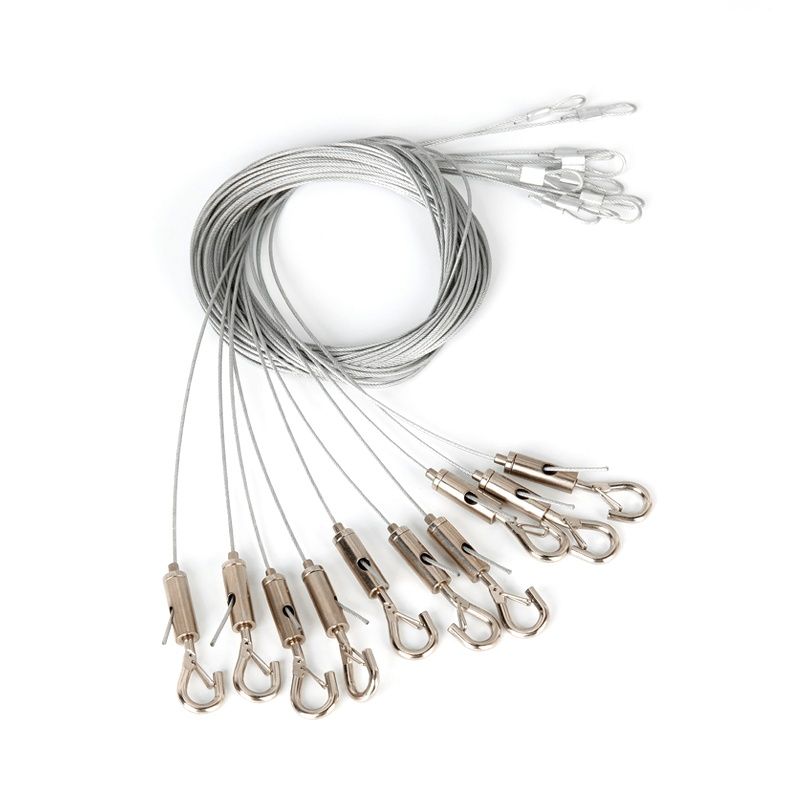 10 cabos de suspensão com gancho, 2m, para a linha de luz Saturn Light.