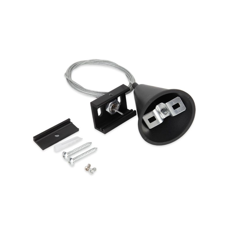 Conjunto de luminárias pendentes para trilho de iluminação trifásico, 1,5 metros, pretas, Pro