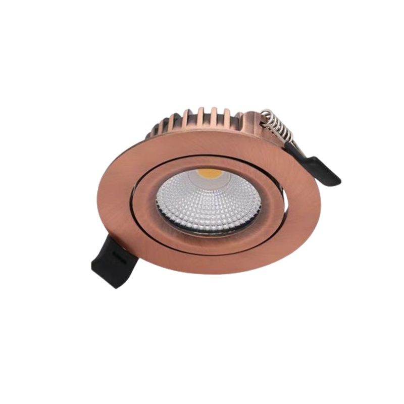 Downlight de alumínio cobre, Wimke, 5W, LED dim to warm, IP44 Downlight de alumínio cobre, Wimke, 5W, LED dim to warm, IP44