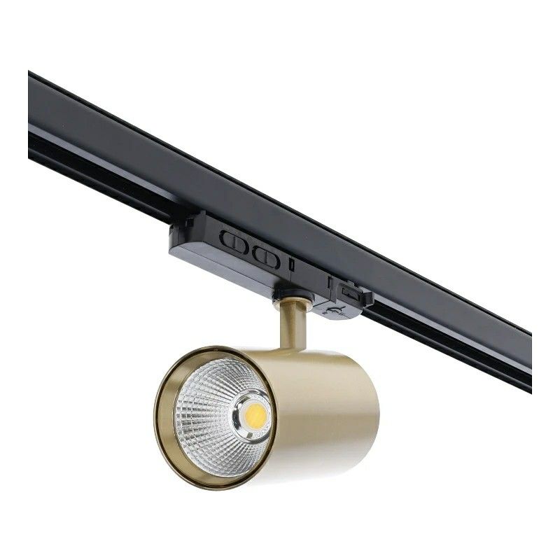 Refletor trifásico em latão Rozina, 10W/20W/30W, interruptor branco, dimerizável, Pro