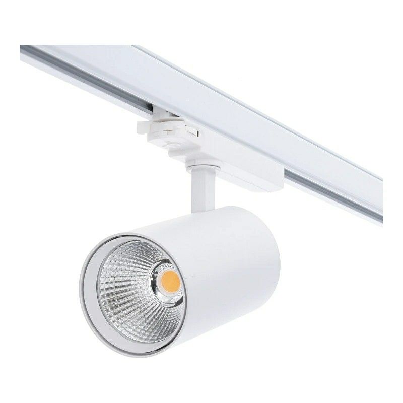 Refletor trifásico branco para trilho, em alumínio, Rozina, 10W/20W/30W, com interruptor LED branco. Refletor trifásico branco para trilho, em alumínio, Rozina, 10W/20W/30W, com interruptor LED branco.